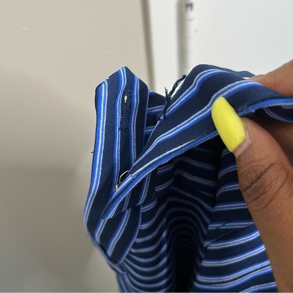 Banana Republic Women Ryan Pants 8 Blue Stripe Office Business Slim Straight - Picture 6 of 11